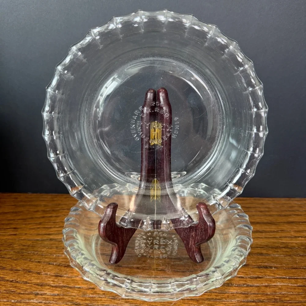 Set of 3 Vintage Pyrex 206 Clear Glass Pie Plates 6